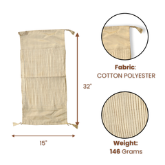 Fabric-Crafted Cylindrical Gold Bolster Cover – 15"x32" | Cotton Polyester Fabric | Premium & Elegant