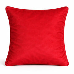 Fabric Crafted Cushion Cover – Red | 12"x12" | Poly Cotton Fabric | Elegant Crinkle Texture Design