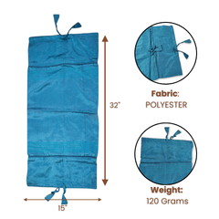 Fabric-Crafted Turquoise Green Bolster Cover – 15"x32" | Premium Polyester | Drawstring Closure | Lightweight & Durable