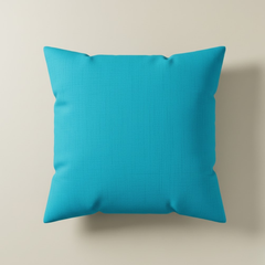 Poly Chenille Turquoise Cushion Cover – 16"x16", Diagonal Textured Design in Premium Finish