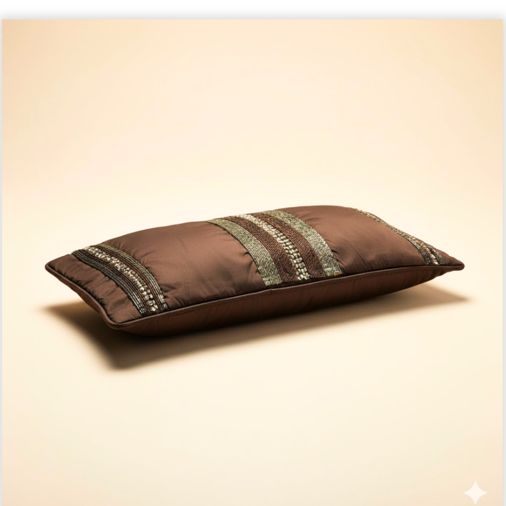 Handcrafted Brown Bolster Cover – 19"x8" | Premium Poly Cotton