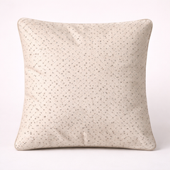 Fabric Crafted Cushion Cover – White | 12"x12" | Poly Cotton | Elegant Diamond Texture Design