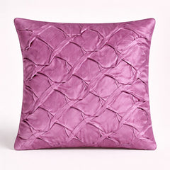 Fabric Crafted Cushion Cover – Light Purple | 12"x12" | Poly Cotton Fabric | Elegant Crinkle Texture Design
