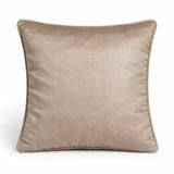 Hand Crafted Cushion Cover – Beige | 16"x16" | Poly Chenille-Cotton Fabric | Elegant Embroidered Leaf Design