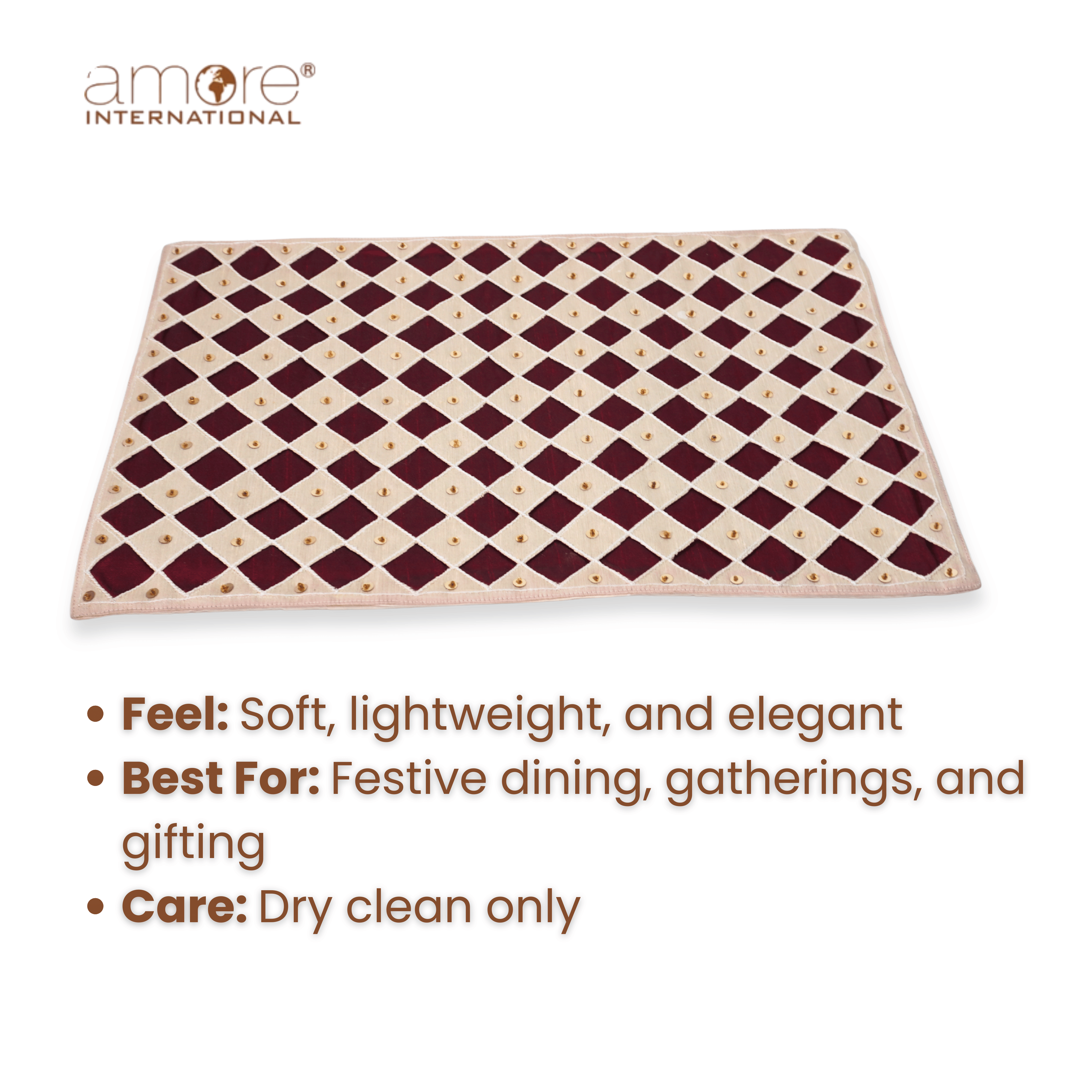 Handcrafted Placemat – Ivory, 12"x18"