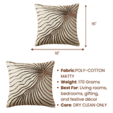 Handcrafted Gold Cushion Cover – 16"x16" | Poly-Cotton Matty | Sequined Radiant Swirl Design | Premium Festive Décor