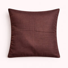 Fabric Crafted Cushion Cover – Brown | 12"x12" | Poly Cotton | Panel Pleated Design