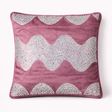Hand-Crafted Cushion Cover – Pink Silver | 16"x16" | Poly Chenille-Cotton | Elegant Festive Charm
