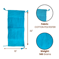 Fabric-Crafted Cylindrical Turquoise Bolster Cover – 15"x32" | Cotton Polyester Fabric | Premium & Elegant