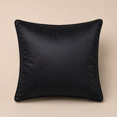 Handcrafted Cushion Cover – Black | 12"x12" | Elegant Poly Cotton Cushion Cover