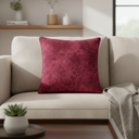 Handcrafted Maroon Cushion Cover – 12"x12" | Circular Embroidered Design | Premium Poly Cotton