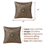 Handcrafted Cushion Cover – Metallic | 16"x16" | Premium Embroidered Decorative Cushion Cover