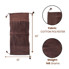 Fabric-Crafted Cylindrical Brown Bolster Cover – 15"x32" | Cotton Polyester Fabric | Premium & Elegant