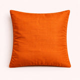 Fabric Crafted Cushion Cover – Orange | 12"x12" | Poly Cotton | Panel Pleated Design