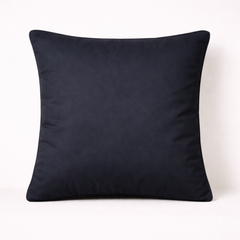 Handcrafted Black Cushion Cover – 16"x16" | Wavy Embellished Design | Premium Poly Cotton