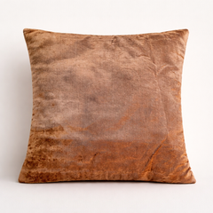 Hand Crafted Cushion Cover – Brown | 16"x16" | Chanil Fabric | Embroidered Decorative Design