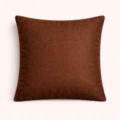 Fabric Crafted Cushion Cover – Brown | 24"x24" | Poly Cotton | Textured Wave Design
