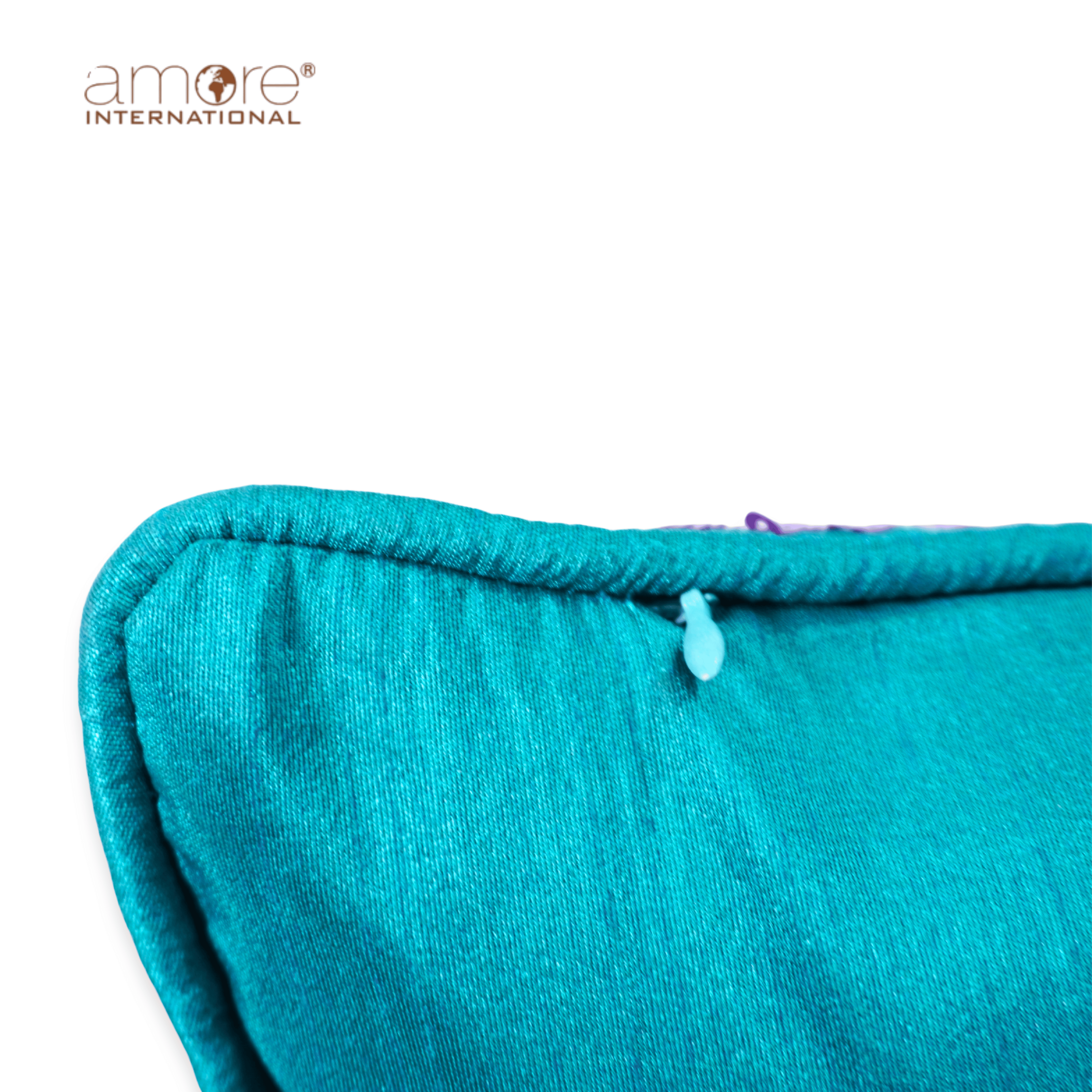 Handcrafted Cushion Cover – Turquoise, 16"x16"
