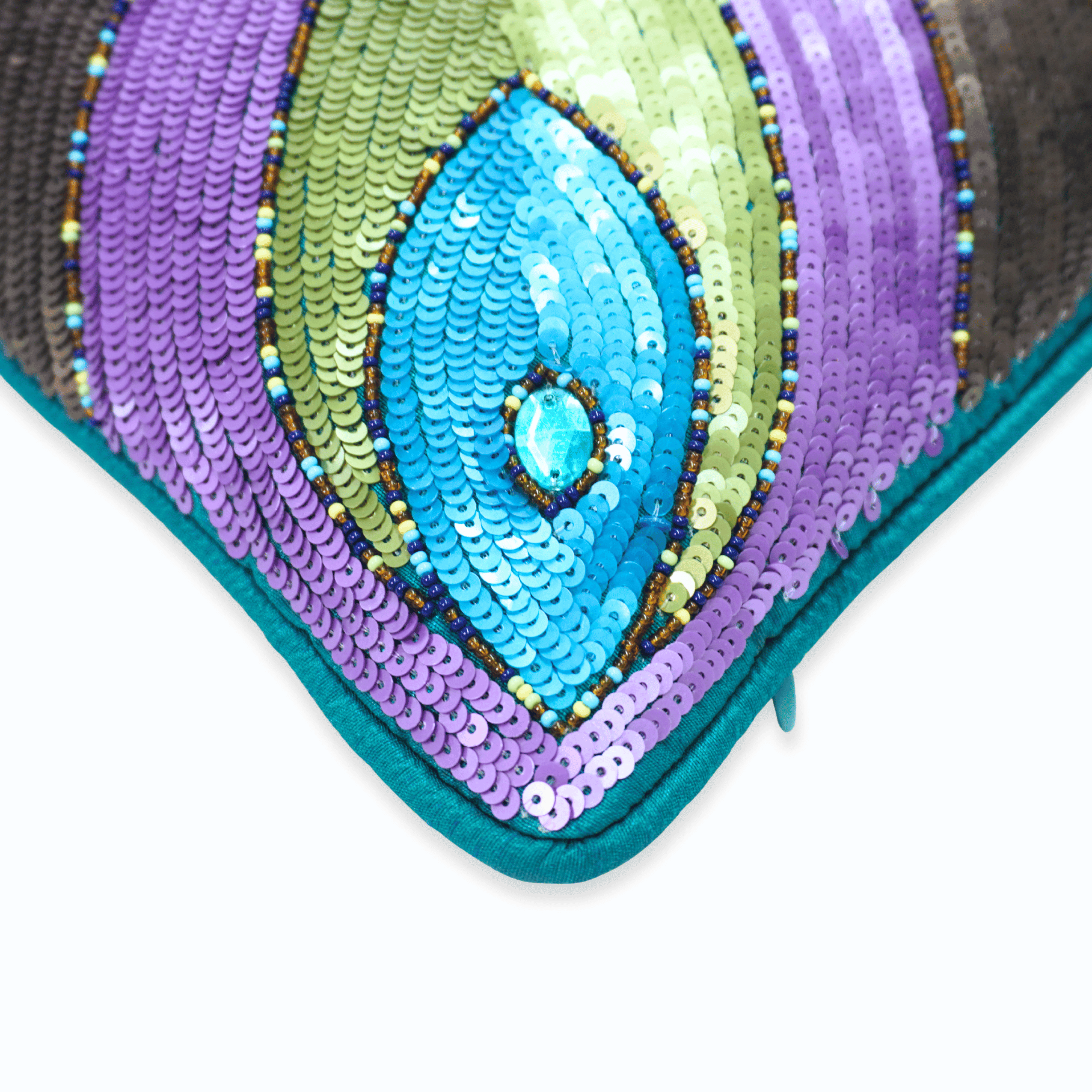 Handcrafted Cushion Cover – Turquoise, 16"x16"