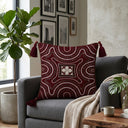 Handcrafted Cushion Cover – Maroon | 16"x16" | Embroidered Decorative Cushion Cover