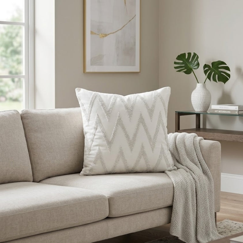 Handcrafted Cushion Cover – White | 16