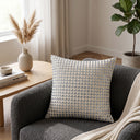 Handcrafted White Beaded Cushion Cover – 12"x12" | Premium Poly Cotton | Elegant Handcrafted Design