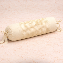 Cylindrical Fabric-Crafted Gold Bolster Cover – 15"x32" | Cotton Polyester Fabric | Luxurious & Elegant