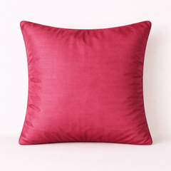 Fabric-Crafted Maroon Cushion Cover – 24"x24" | Quilted Grid Design | Premium Poly-Cotton