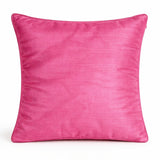 Fabric Crafted Cushion Cover – Pink | 12"x12" | Poly Cotton Fabric | Elegant Crinkle Texture Design