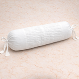 Cylindrical Fabric-Crafted White Bolster Cover – 15"x32" | Cotton Polyester Fabric | Minimal & Elegant