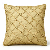 Fabric Crafted Cushion Cover – Light Gold | 12"x12" | Poly Cotton Fabric | Elegant Crinkle Texture Design