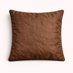 Fabric Crafted Cushion Cover – Brown | 24"x24" | Poly Cotton | Quilted Wave Design