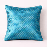 Fabric Crafted Cushion Cover 12x12 Inch Turquoise | Poly Cotton Decorative Pillow Cover for Sofa, Living Room & Bedroom | Festive & Modern Home Décor