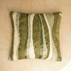 Handcrafted Olive Cushion Cover – 16"x16