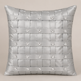 Hand-Crafted Cushion Cover – Grey Silver | 16"x16" | Poly-Foam-Cotton | Elegant Festive Accent
