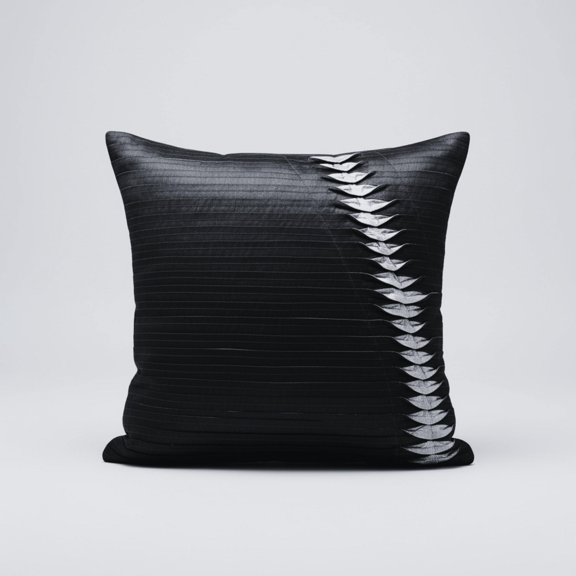 Fabric Crafted Black Cushion Cover – 16"x16" | Premium Poly Cotton