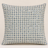 Handcrafted White Beaded Cushion Cover – 12"x12" | Premium Poly Cotton | Elegant Handcrafted Design