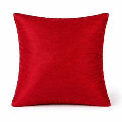 Hand Crafted Cushion Cover – Red | 16"x16" | Poly Cotton Fabric | Floral Design