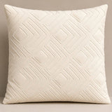 Handcrafted Cushion Cover – Cream | 16"x16" | Geometric Textured Design