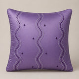 Handcrafted Cushion Cover – Light Purple | 16"x16" | Poly Cotton Fabric | Elegant Embroidered Cushion Cover