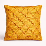 Fabric Crafted Cushion Cover – Orange | 12"x12" | Poly Cotton Fabric | Elegant Crinkle Texture Design