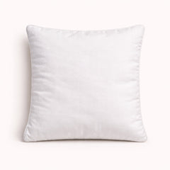 Fabric Crafted Cushion Cover – White Gold | 12"x12" | Poly Chenille Fabric | Embroidered Scroll Design