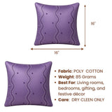 Handcrafted Cushion Cover – Light Purple | 16"x16" | Poly Cotton Fabric | Elegant Embroidered Cushion Cover