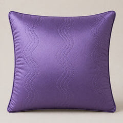 Handcrafted Cushion Cover – Light Purple | 16"x16" | Poly Cotton Fabric | Elegant Embroidered Cushion Cover
