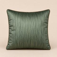 Handcrafted Cushion Cover – Green | 16"x16" | Premium Embroidered Decorative Cushion Cover