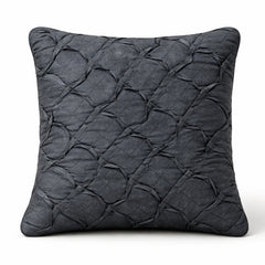 Fabric Crafted Cushion Cover – Black | 12"x12" | Poly Cotton Fabric | Elegant Crinkle Texture Design