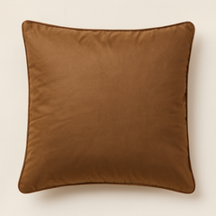 Handcrafted Brown Cushion Cover – 16"x16" | Premium Poly-Cotton Matty | Crystal-Studded Diamond Quilting | Elegant Luxury Décor