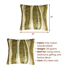 Handcrafted Olive Cushion Cover – 16"x16
