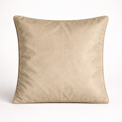 Fabric-Crafted Cream Cushion Cover – 12"x12" | Poly Cotton Fabric | Soft & Elegant