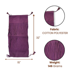Cylindrical Fabric-Crafted Purple Bolster Cover – 15"x32" | Cotton Polyester Fabric | Rich & Elegant
